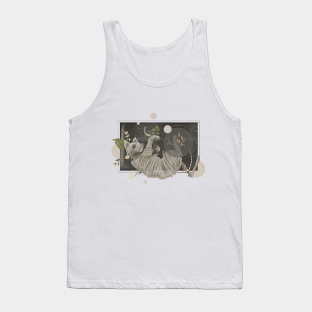 Halloween Mummy Cat Tank Top by Taisiia